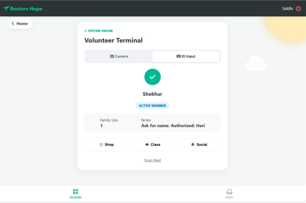 Volunteer interaction flow